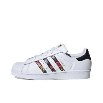 Adidas Originals Superstar White Black Foral Stripes Women's