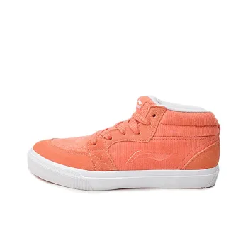 LINING Skateboard Shoes Women's Mid Top Salmon Flesh Pink/White