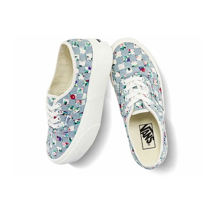 Vans Woven Authentic Stackform Light Blue Floral Multi Women's-3