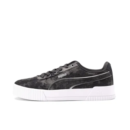 PUMA Carina Series Skateboard Shoes Women's Low-Top Black/White