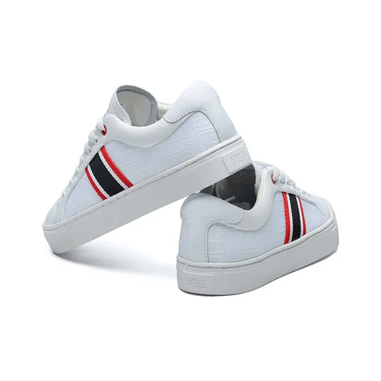 FILA 1911 Stripe Low Top Shoes For FILA White Women's-4