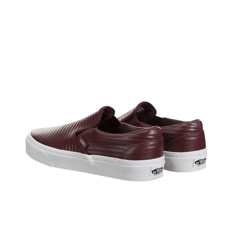 Vans Classic Slip On Leather Red Women's-2