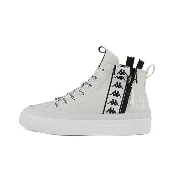 Kappa BANDA Non-slip Lightweight High-Top Skateboard Shoes Unisex Gray White