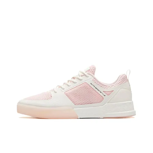 ANTA Skateboard Shoes Women's Low-Top Pearl Pink/Ivory White