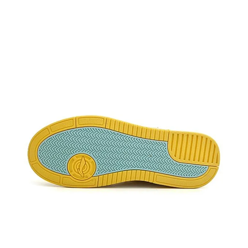 LiNing Wear-Resistant Low-Top Skateboard Shoes Women's Yellow White-5