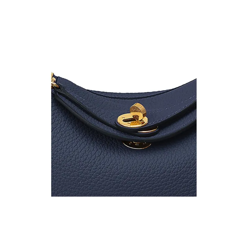HERMES Cow Leather Portable Crossbody Bag, Shoulder Bag Mini Women's 2Z Bleu Nuit Midnight Blue-3