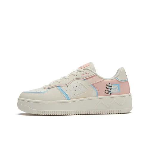 361° Durable Breathable Low-Top Skateboard Shoes Women's Beige Pink