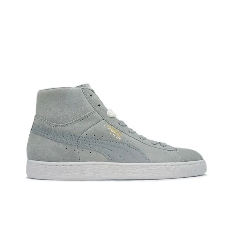PUMA Suede Mid Classic Coverage Lightweight Breathable Mid-Top Skateboard Shoes Men's Gray-1