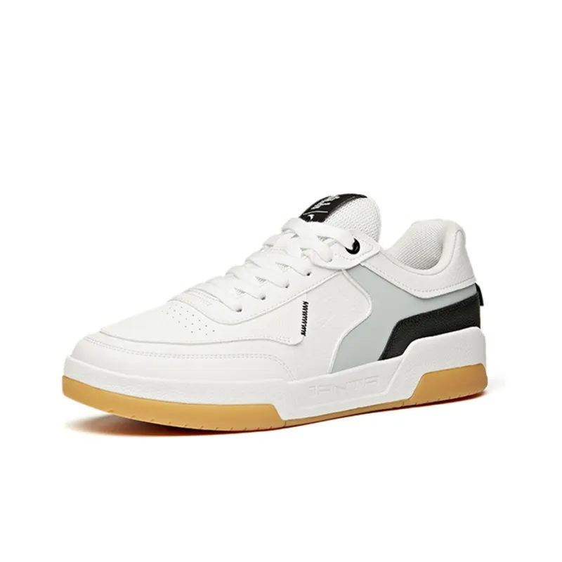 Anta Coverage Anti-Slip And Wear-Resistant Lightweight Low-Top Skateboard Shoes Men's White Gray Black-2