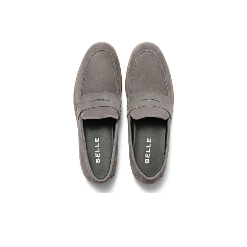 BELLE Dress Shoes Men Low Top Gray/Coffee-9