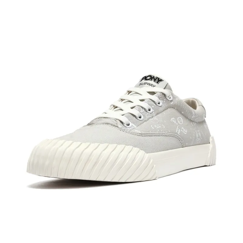 PONY Subway2 Abrasion Resistant Slip Resistant Low Top Skateboard Shoes Unisex Gray-1