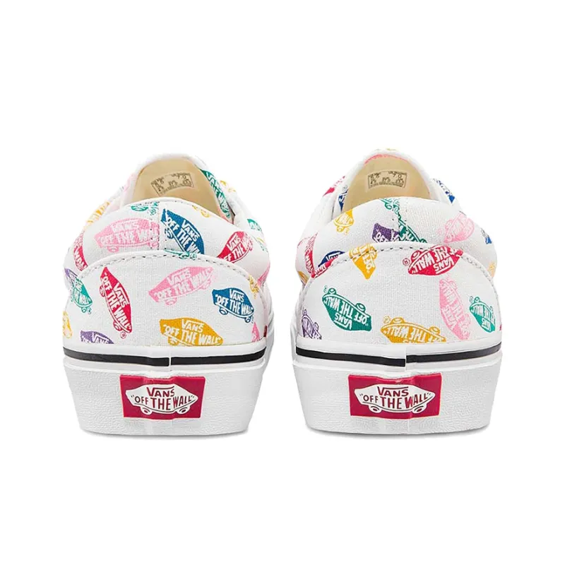 Vans Unisex Era Low Top Printing Sneakers White Multi Color-4