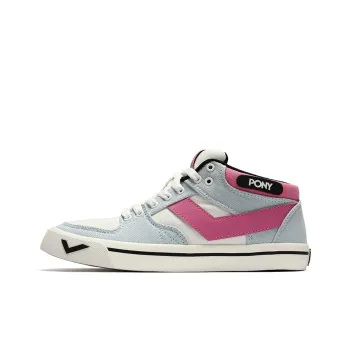 PONY Atop Low Top Skateboard Shoes Women's White Gray Blue Multicolor