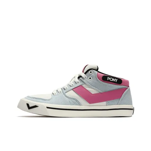 PONY Atop Low-Top Skateboard Shoes Women's White Gray Blue Multicolor