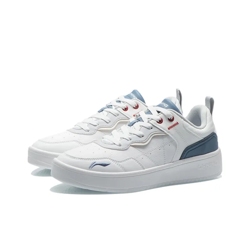 LiNing Coverage Slip Resistant, Abrasion Resistant, Lightweight, Breathable Low Top Skateboard Shoes Men's White Blue-2