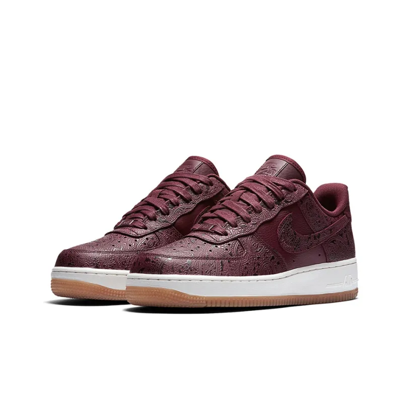 Nike Air Force 1 Skateboard Shoes Women's Low-Top Dark Burgundy-2