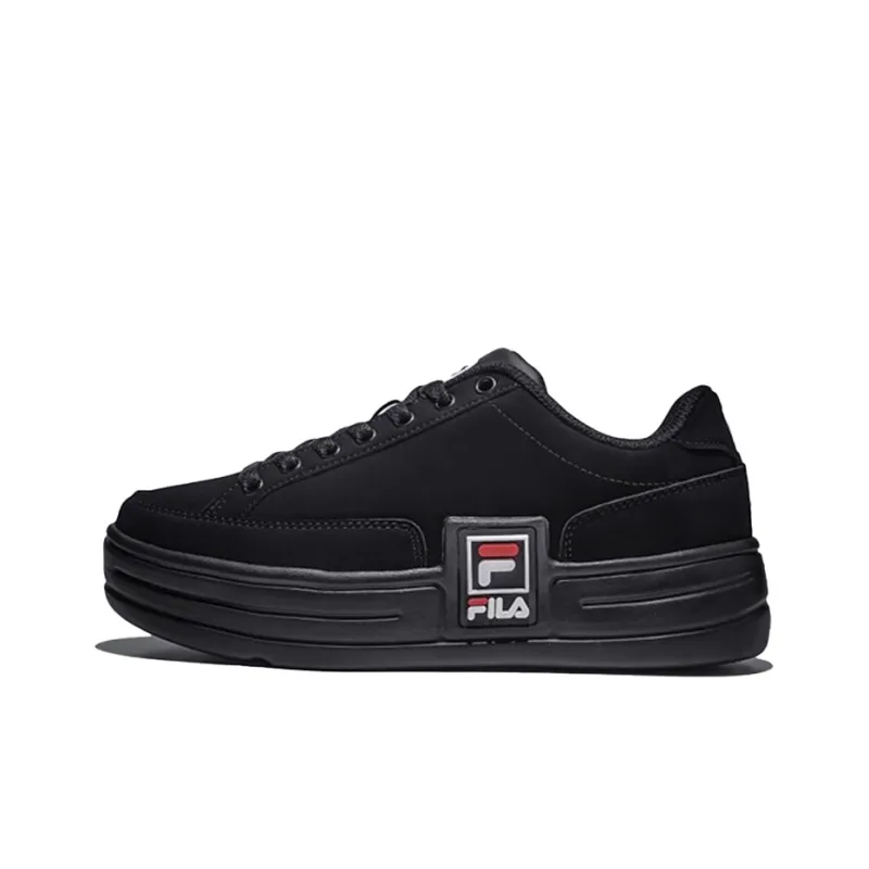 FILA Funky Tennis Anti Slip And Wear Resistant Breathable Low Top Skateboard Shoes Unisex Black Korean Style-0