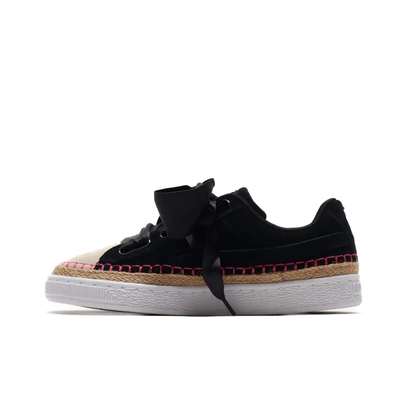 PUMA Suede Heart Sneakerdrille Ribbon Black/Pink Women's-0