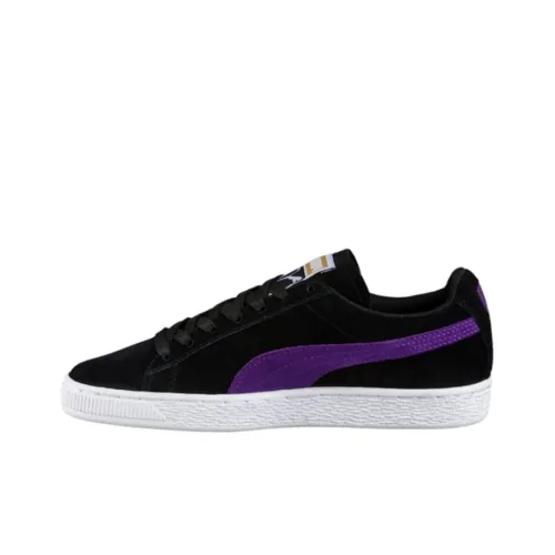 PUMA Suede Skateboard Shoes Women's Low-Top Black/Purple