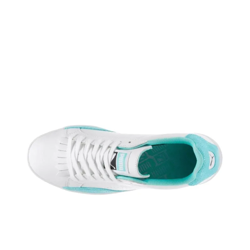 PUMA MATCH Lo Reset Slip-Resistant Cushioning Coverage Low-Top Skateboard Shoes Women's White Blue-3