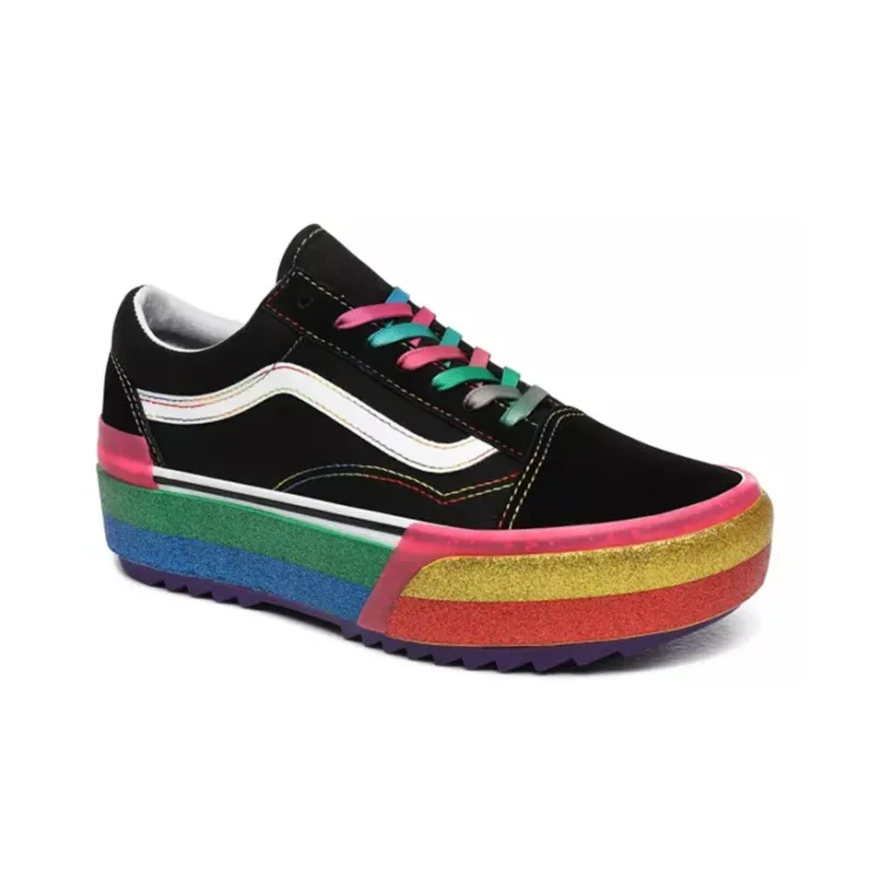 Vans Old Skool Stacked 'Glitter Black Rainbow' Women's-2