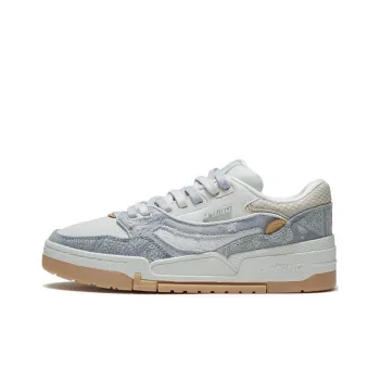 LiNing 001 BTC BTC Daily Gold Rush Anti Slip Wear Resistant Low Top Skateboard Shoes Women's Milk Blue