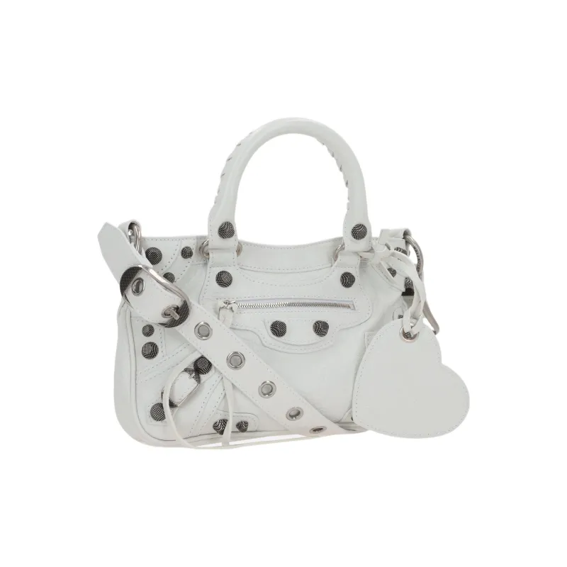 Balenciaga Neo Cagole Fine Grained Sheepskin Shoulder Bag, Crossbody Bag, Handbag Small Size Women's Optical White-1