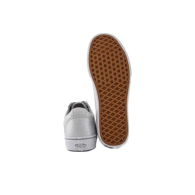 Vans Ward Lurex Glitter Non Slip Breathable Low Tops Casual Skateboarding Shoes Gray-3
