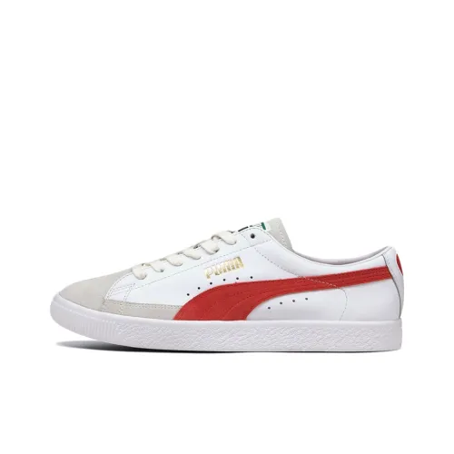 PUMA Basket Skateboard Shoes Unisex Low-Top White/Gray/Red