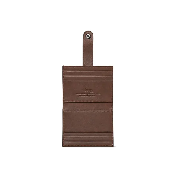 Jeep Cow Leather Card Holder Men's Coffee-2