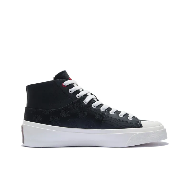 LiNing Rijin Doujin Collection VULC Hi Wear resistant And Lightweight High Top Skateboard Shoes Men's Black-1