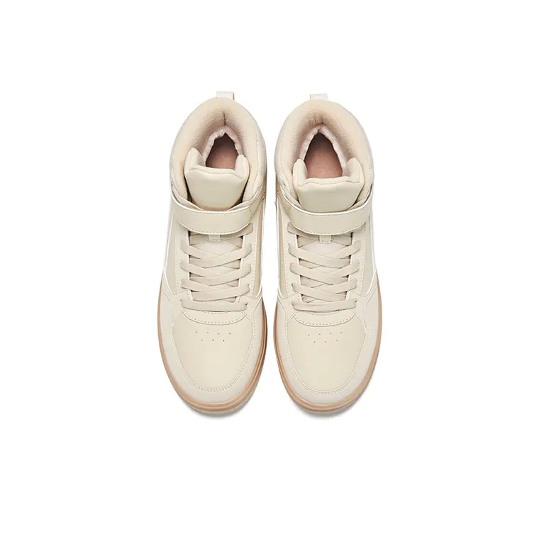 361° Warm Slip Resistant High Top Skateboard Shoes Men's Beige Khaki Brown-2