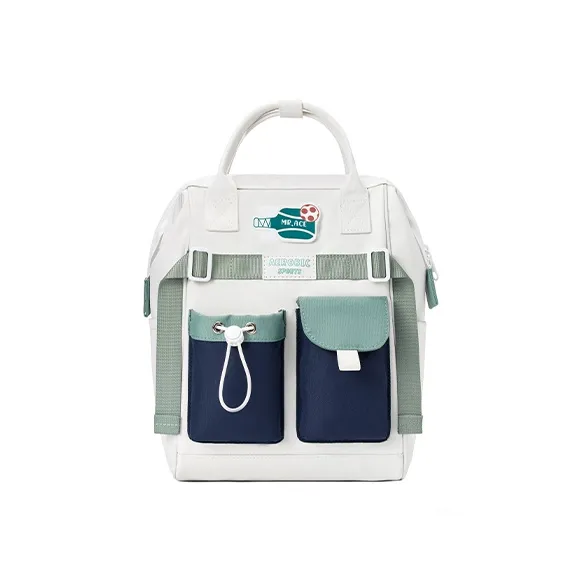 MR.ACE HOMME Polyester Backpack Unisex Dusty Blue White-1