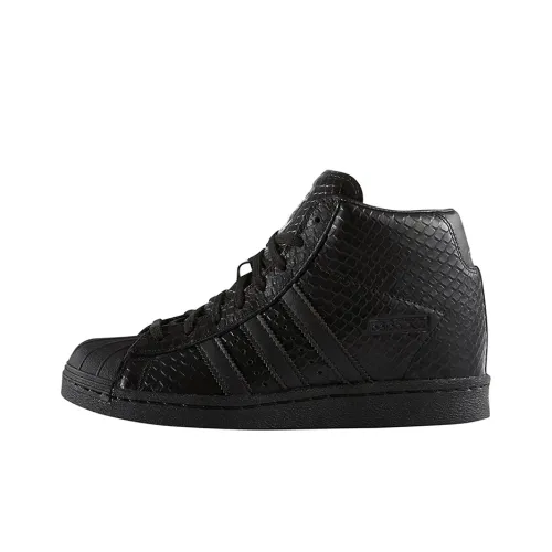 Adidas Originals Superstar Series Skateboard Shoes Women's High-Top Pure Black