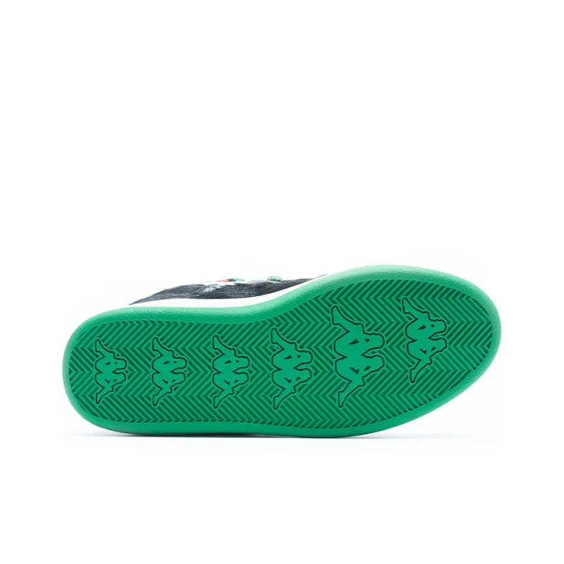 CANALSTREET x Kappa Collaboration Puffy Shoes Low Top Skateboard Shoes Unisex Black White Green-4