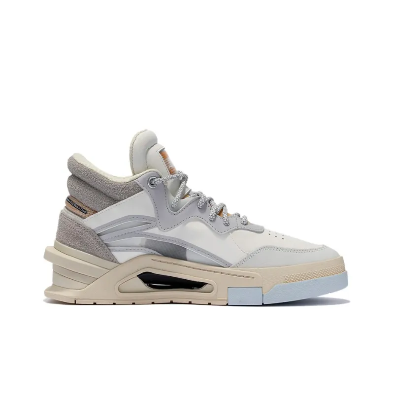 LiNing Wave PREMIUM Anti-Slip Wear-Resistant Mid-Top Skateboard Shoes Men's Microcrystalline Gray-1