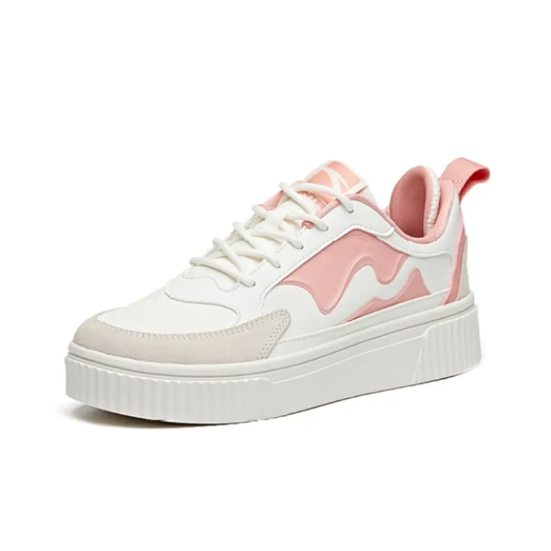 Anta Low Top Skateboard Shoes Women's White Pink-1