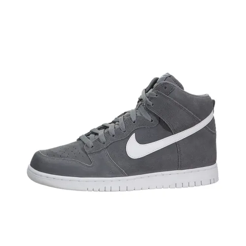 Nike Dunk Skateboard Shoes Men High-Top Gray/White