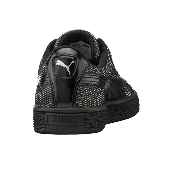 PUMA Basket Reset Reset Slip-Resistant Cushioning Coverage Low-Top Skateboard Shoes Women's Black-4
