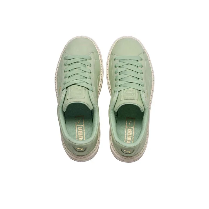 PUMA Platform Trace Skateboard Shoes Women's Low Top Mint Green-3