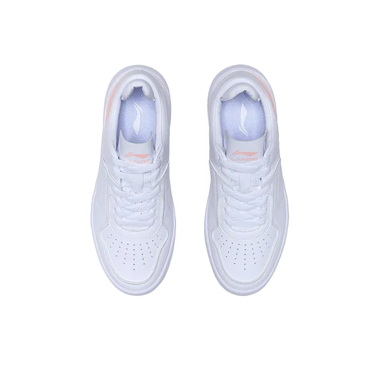 LiNing Street Player Slip Resistant, Lightweight, And Breathable Low Top Skateboard Shoes Women's White Pink-3