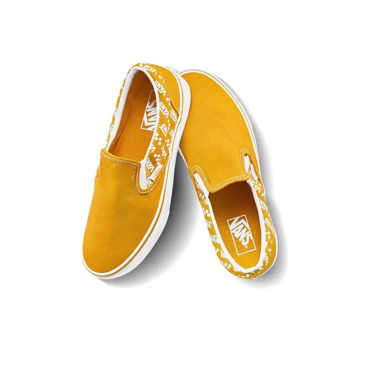 Vans Classic Slip On 'Logo Repeat Cadmium Yellow'-3