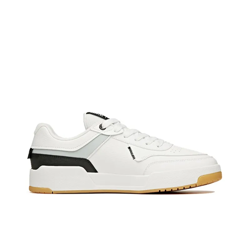 Anta Coverage Anti-Slip And Wear-Resistant Lightweight Low-Top Skateboard Shoes Men's White Gray Black-1