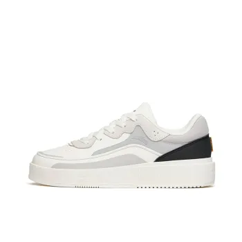 Anta Slip Resistant Water Resistant Cushioned Wear Resistant Low Top Skateboard Shoes Men's Ivory White Gray Black