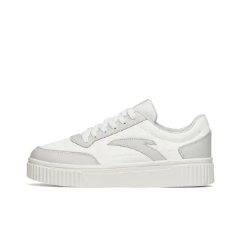 Anta Life Collection Cookie Shoes Slip Resistant Cushioning Wear Resistant Low Top Skateboard Shoes White Gray