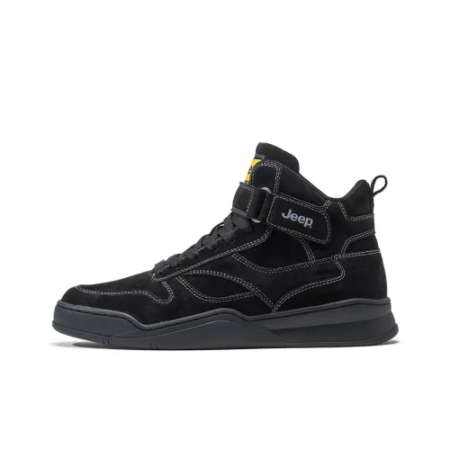 Jeep Skateboard Shoes Men High-Top Black