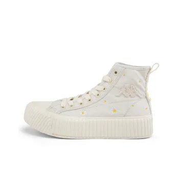 Kappa Label String Coverage Anti-Slip And Wear-Resistant High-Top Skateboard Shoes Women's Moon Gray