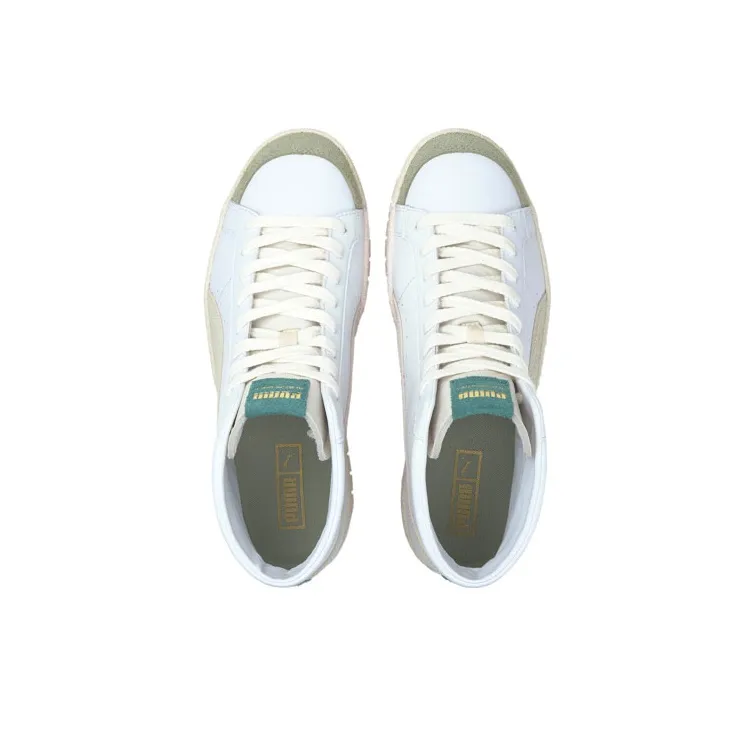 PUMA Ralph Sampson Slip-Resistant Lightweight Coverage High-Top Skateboard Shoes Women's White Green-3