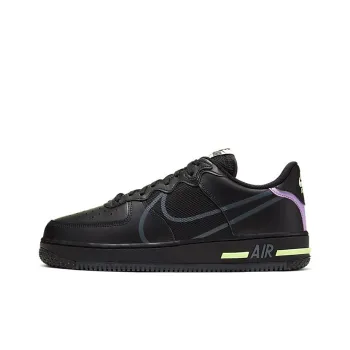 Nike Air Force 1 React Black Violet Star Barely Volt