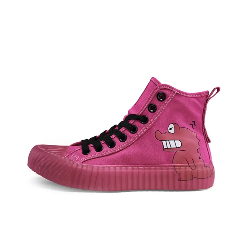SHINCHAN x Kappa Lightweight And Breathable High-Top Skateboard Shoes Unisex Pink-0